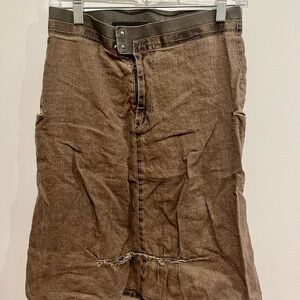 Marithe Francois Girbaud distressed brown skirt